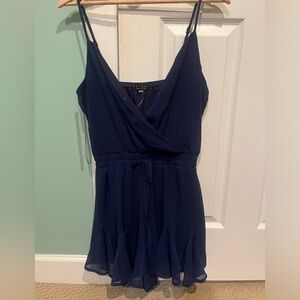 Navy Blue CrissCross Strap Romper